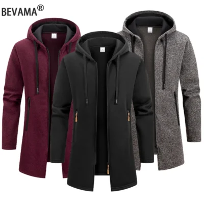 Men's Hooded Zip Sweatshirt - Casual Long Sleeve Streetwear Jacket
