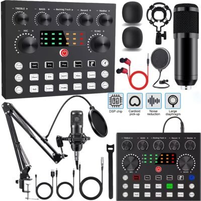 All-In-One Podcast Gear - High-Quality BM800 Microphone